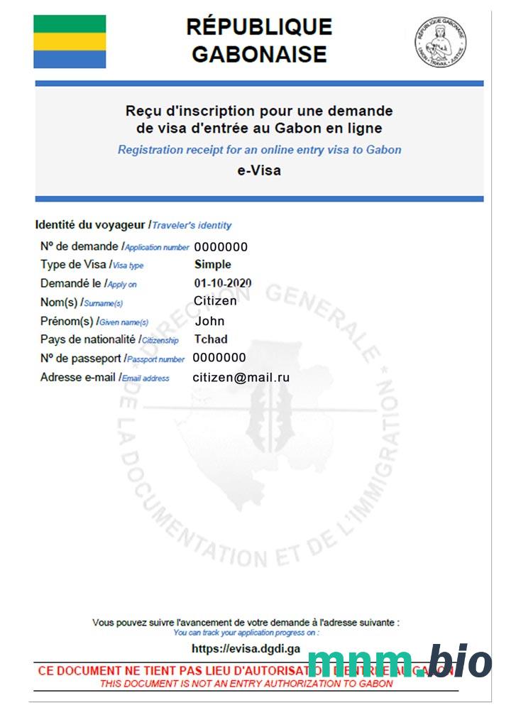 E-visa do Gabonu w pełni edytowalna PSD